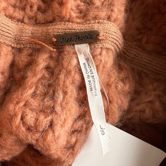 Free People Orange Long Sleeve Cowl Neck Sweater, L - Picture 2 of 6